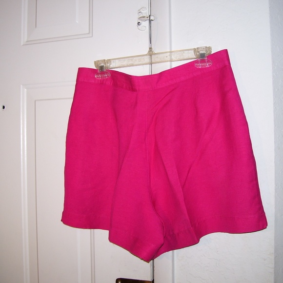Essentials Style Pink Shorts Linen Blend Size 14P - Picture 4 of 8